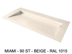 Plan vasque Design caniveau, sur mesure, Largeur 100 à 200 cm x Profondeur 40 à 60 cm, résine minérale ACRYSTONE® SOLID-SURFACE Finition lisse, Livraison Offerte et Rapide.